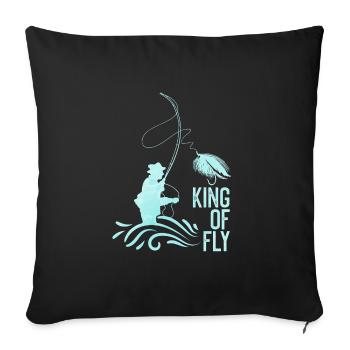 Fly Angler King of Fly fishing Fly Fishing - Sofa pillowcase 17,3'' x 17,3'' (45 x 45 cm) - black - Front