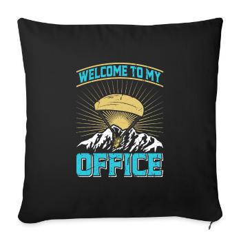 Parapente Bienvenue à mon bureau Gleitschirm - Housse de coussin décorative 45 x 45 cm - noir - Devant