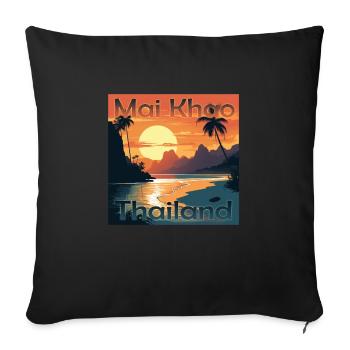 Vacances d’été: Mai Khao Beach, Phuket - Housse de coussin décorative 45 x 45 cm - noir - Devant
