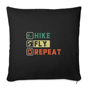 Randonnée Fly Répéter Alpinisme Parapente - Housse de coussin décorative 45 x 45 cm - noir - Devant