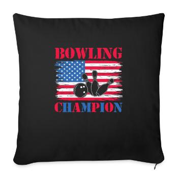 Bowling Champion America Bowling Player USA - Sofa pillowcase 17,3'' x 17,3'' (45 x 45 cm) - black - Front