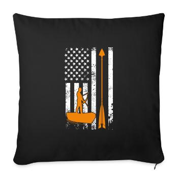 USA Bogenfischen Fischjagd Bogenjäger - Sofakissenbezug 45 x 45 cm - Schwarz - Vorne