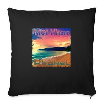 Vacances d’été à Mai Khao Beach, Phuket - Housse de coussin décorative 45 x 45 cm - noir - Devant