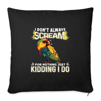 Les tourtereaux Je ne crie pas toujours pour rien - Housse de coussin décorative 45 x 45 cm - noir - Devant