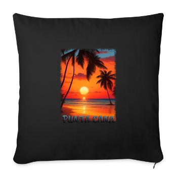 Summer Vacation Punta Cana: Sunset Grunge Style - Sofa pillowcase 17,3'' x 17,3'' (45 x 45 cm) - black - Front