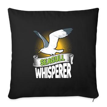 Mouettes Chuchoteurs Amoureux des oiseaux Oiseaux Oiseaux - Housse de coussin décorative 45 x 45 cm - noir - Devant