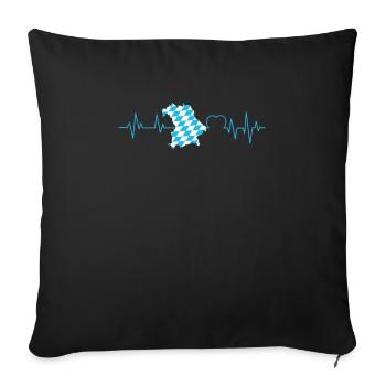 Free State of Bavaria Heart palpitations Bavarian flag - Sofa pillowcase 17,3'' x 17,3'' (45 x 45 cm) - black - Front