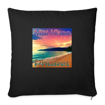 Vacances d’été: Journées ensoleillées à Mai Khao Beach, Phuk - Housse de coussin décorative 45 x 45 cm - noir - Devant