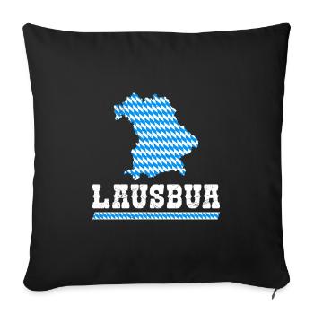 Lausbub Bayern Bayerisch Lausbua Shirt Herren - Sofakissenbezug 45 x 45 cm - Schwarz - Vorne