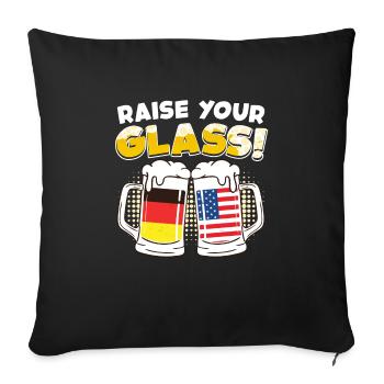Buveurs de bière Allemagne États-Unis Levez votre verre! - Housse de coussin décorative 45 x 45 cm - noir - Devant