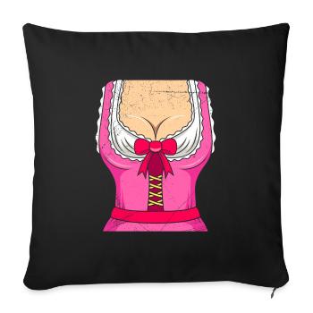 Chemise Dirndl Bayerisch Trachten - Housse de coussin décorative 45 x 45 cm - noir - Devant