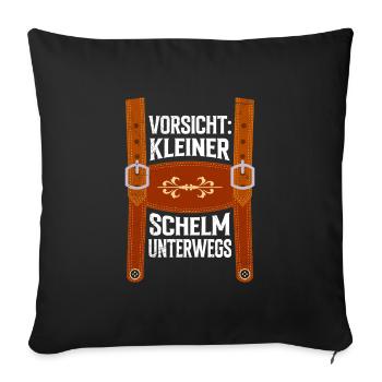 Vorsicht Kleiner Schelm Unterwegs - Sofakissenbezug 45 x 45 cm - Schwarz - Vorne