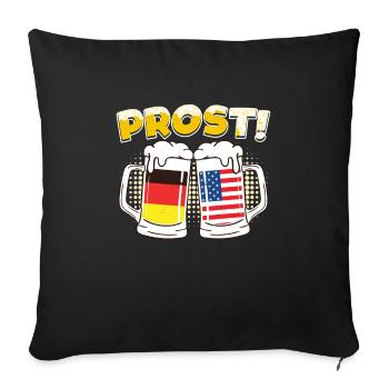 À votre santé! Beer Mug Allemagne États-Unis Fan de bière allemand - Housse de coussin décorative 45 x 45 cm - noir - Devant