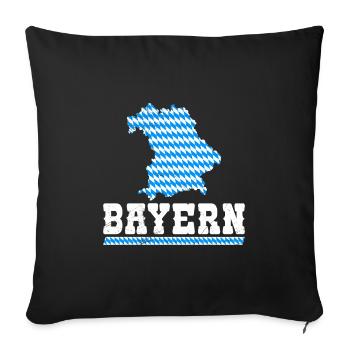Bayern Blau Weiß Freistaat Bayern Bayerisch - Sofakissenbezug 45 x 45 cm - Schwarz - Vorne