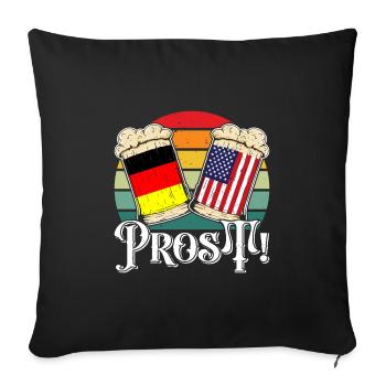 Prost! Deutschland Bierkrug USA - Sofakissenbezug 45 x 45 cm - Schwarz - Vorne