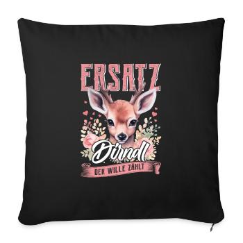 Trachten Frauen Ersatz Dirndl Shirt - Housse de coussin décorative 45 x 45 cm - noir - Devant