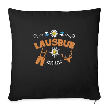 Lausbub Bayerisches Shirt Lausbua Freistaat Bayern - Housse de coussin décorative 45 x 45 cm - noir - Devant
