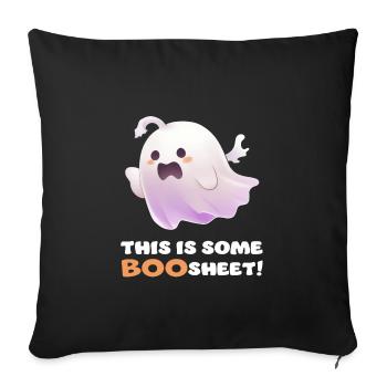 Lustiger Boo Sheet Spruch Süßer Halloween Geist - Sofakissenbezug 45 x 45 cm - Schwarz - Vorne