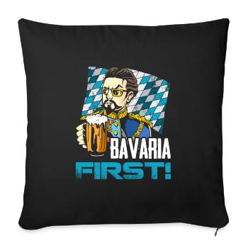 Bavière Premier roi Louis État libre de Bavière - Housse de coussin décorative 45 x 45 cm - noir - Devant