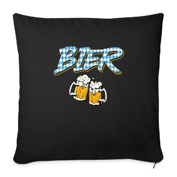 Bayerisches Bier Bayern Biertrinker Bierfan - Sofakissenbezug 45 x 45 cm - Schwarz - Vorne