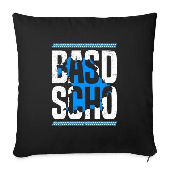 Basd Scho Boarisch Bavaria Flag Bavière Blanc Bleu - Housse de coussin décorative 45 x 45 cm - noir - Devant