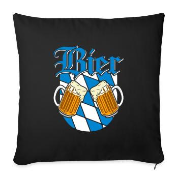 Biertrinker Bierfan Bierliebhaber - Sofakissenbezug 45 x 45 cm - Schwarz - Vorne