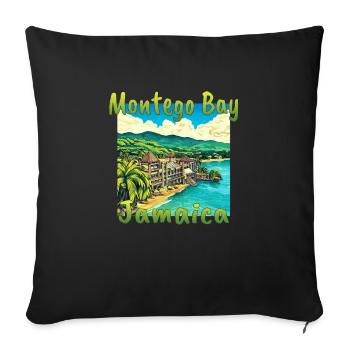 Caribbean Flair : Vacances à Montego Bay, Jamaïque - Housse de coussin décorative 45 x 45 cm - noir - Devant