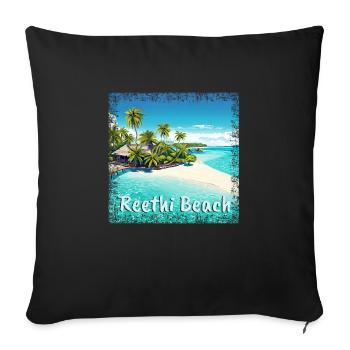 Summer vibes in the Maldives: Reethi Beach in the Gru - Sofa pillowcase 17,3'' x 17,3'' (45 x 45 cm) - black - Front