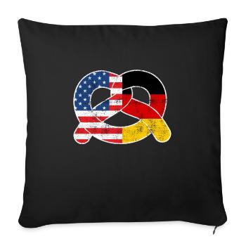 German Pretzels America Pretzel Bavarian - Sofa pillowcase 17,3'' x 17,3'' (45 x 45 cm) - black - Front
