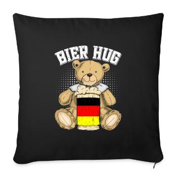 Beer Hug Germany Beer Lover Teddy Bear - Sofa pillowcase 17,3'' x 17,3'' (45 x 45 cm) - black - Front