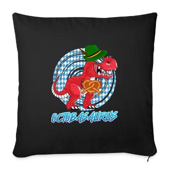 Oktobasaurus Rex Dinosaure Bretzel - Housse de coussin décorative 45 x 45 cm - noir - Devant