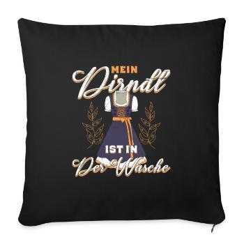 Allemagne Mon dirndl est dans la blanchisserie Trachten - Housse de coussin décorative 45 x 45 cm - noir - Devant