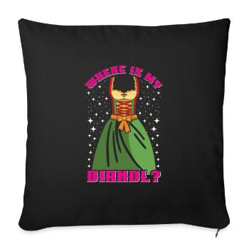 Où est mon Dirndl ? Chemise Trachten - Housse de coussin décorative 45 x 45 cm - noir - Devant
