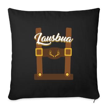 Bayerisches Trachten Shirt Herren Lausbua Bayern - Housse de coussin décorative 45 x 45 cm - noir - Devant