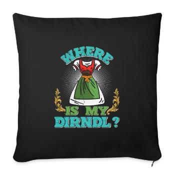 Où est mon Dirndl ? Chemise Trachten - Housse de coussin décorative 45 x 45 cm - noir - Devant