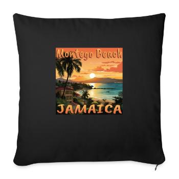 Jamaica Dream: Discover Montego Bay Sunset - Sofa pillowcase 17,3'' x 17,3'' (45 x 45 cm) - black - Front