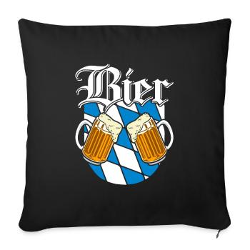 Biertrinker Bierfan Bierliebhaber - Sofakissenbezug 45 x 45 cm - Schwarz - Vorne