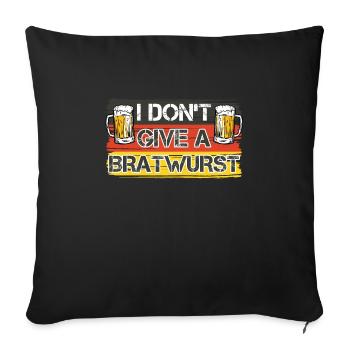 Bratwurst allemande Je ne donne pas une bratwurst - Housse de coussin décorative 45 x 45 cm - noir - Devant