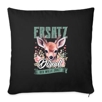 Trachten Frauen Ersatz Dirndl Shirt - Sofakissenbezug 45 x 45 cm - Schwarz - Vorne