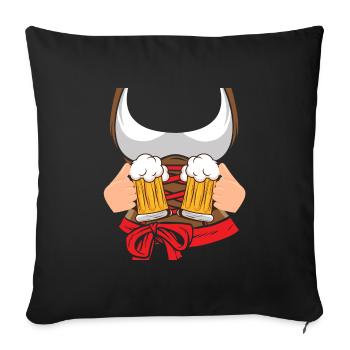 Buveur de bière Femmes Chemise traditionnelle Femmes Bavière - Housse de coussin décorative 45 x 45 cm - noir - Devant