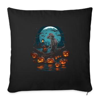 Unheimlicher Angler Gruseliger Halloween Fischer - Sofakissenbezug 45 x 45 cm - Schwarz - Vorne
