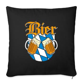Biertrinker Bierfan Bierliebhaber - Sofakissenbezug 45 x 45 cm - Schwarz - Vorne