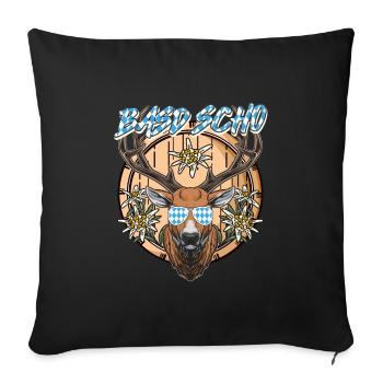 Bayerisch Basd Scho Boarisch München - Sofakissenbezug 45 x 45 cm - Schwarz - Vorne