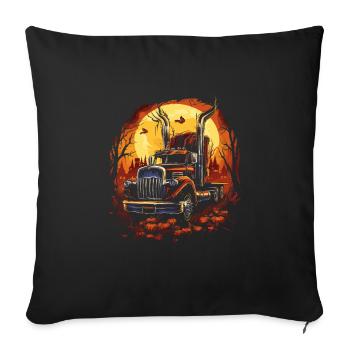 Effrayant Halloween Zombie Camionneur - Housse de coussin décorative 45 x 45 cm - noir - Devant
