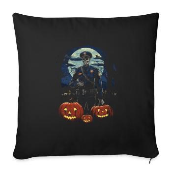 Halloween Policeman Zombie Costume Spooky Police - Sofa pillowcase 17,3'' x 17,3'' (45 x 45 cm) - black - Front