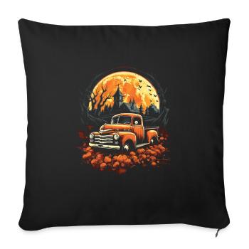Pickup Truck Spitty Car Art for Halloween - Sofa pillowcase 17,3'' x 17,3'' (45 x 45 cm) - black - Front