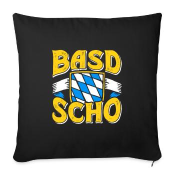 Basd Scho Bayerisches Shirt München Bayern - Sofakissenbezug 45 x 45 cm - Schwarz - Vorne