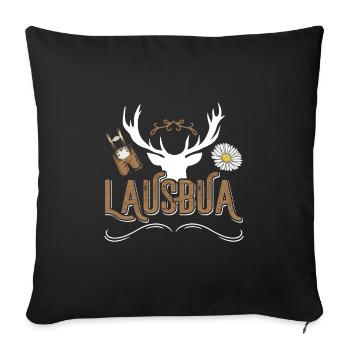 Bayerischer Lausbua Trachten Shirt Männer - Sofakissenbezug 45 x 45 cm - Schwarz - Vorne