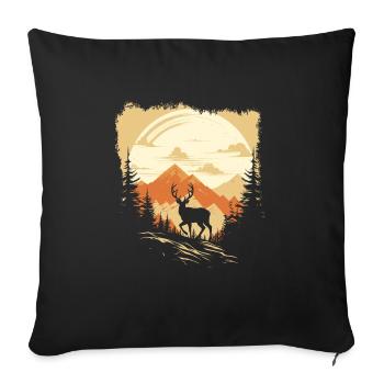 Prêt pour la saison de chasse Chasse au chevreuil pour les chasseurs - Housse de coussin décorative 45 x 45 cm - noir - Devant