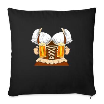 Bierliebhaber Frauen Dirndl Shirt Frau - Sofakissenbezug 45 x 45 cm - Schwarz - Vorne